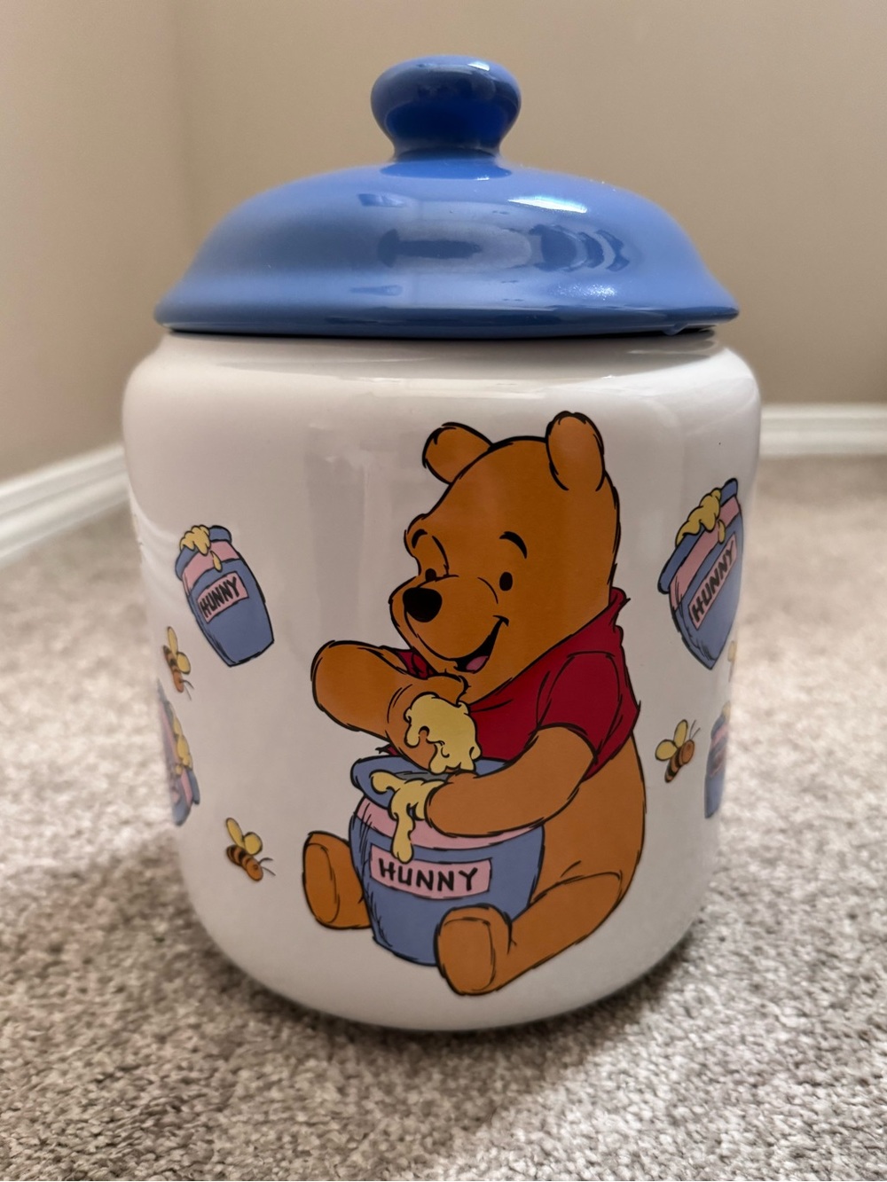 Vintage 90s Disney Winnie The Pooh Ceramic Cookie Jar Like NEW Piglet Tigger